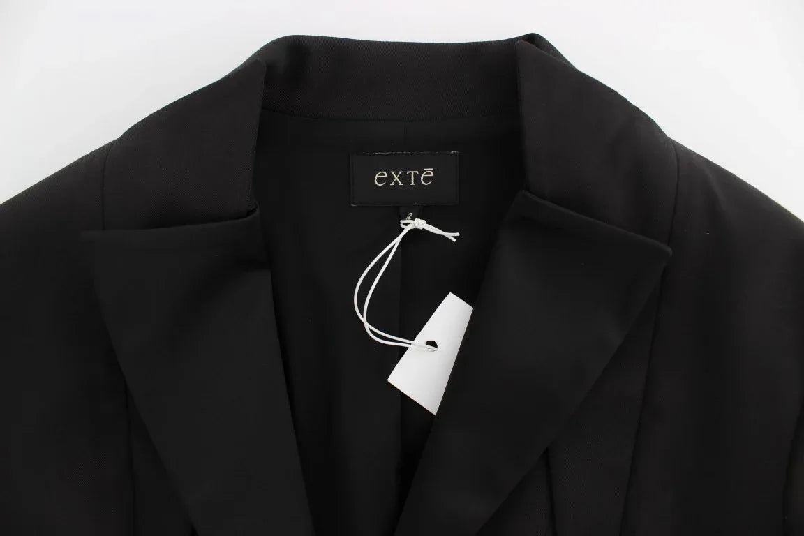 Exte Black Stretch Single Breasted Blazer Jacket - Zeiniez