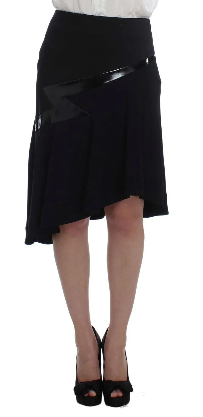 Exte Black Blue Two Piece Suit Skirt & Blazer - Zeiniez