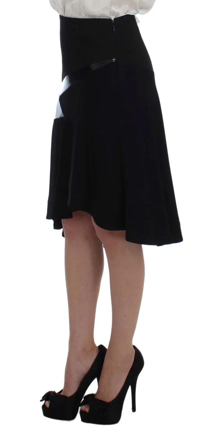 Exte Black Blue Two Piece Suit Skirt & Blazer - Zeiniez