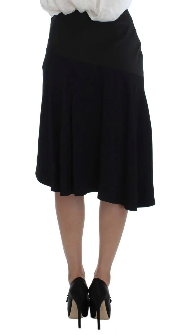 Exte Black Blue Two Piece Suit Skirt & Blazer - Zeiniez