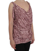 Exte Pink Floral Print Viscose Silk Blouse Top - Zeiniez
