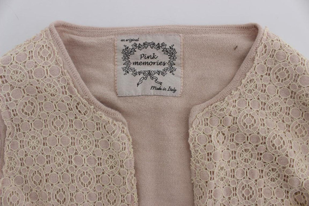 PINK MEMORIES Pink Floral Lace Wrap Sweater - Zeiniez