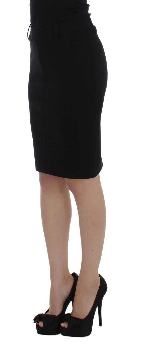 PLEIN SUD Black Straight Pencil Skirt - Zeiniez