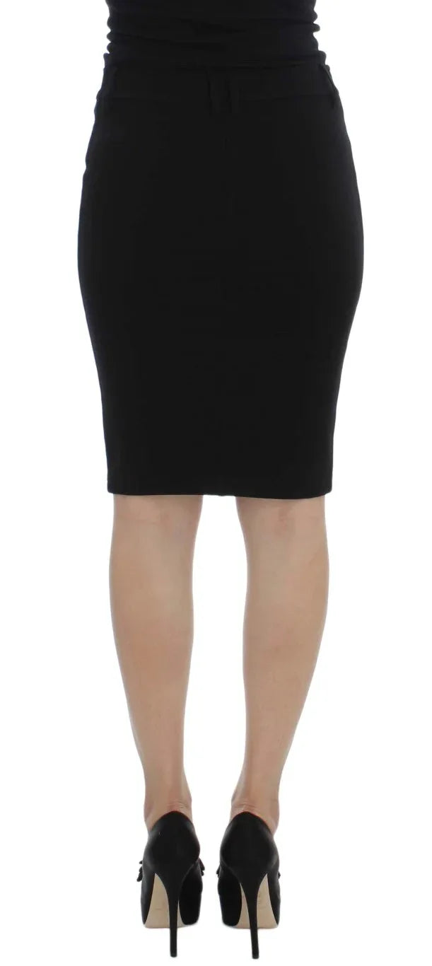 PLEIN SUD Black Straight Pencil Skirt - Zeiniez