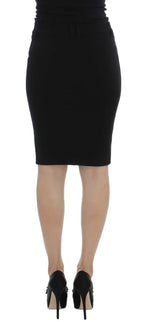PLEIN SUD Black Straight Pencil Skirt - Zeiniez