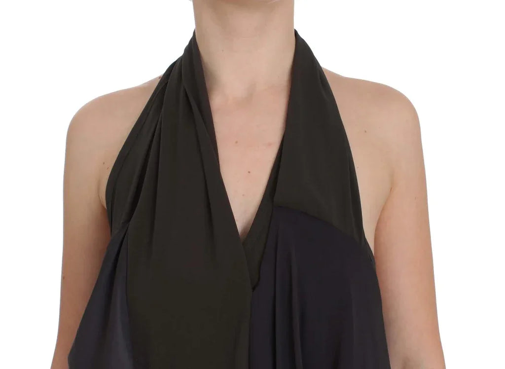 CORA GROPPO Gray Blue Stretch Blouse Top - Zeiniez