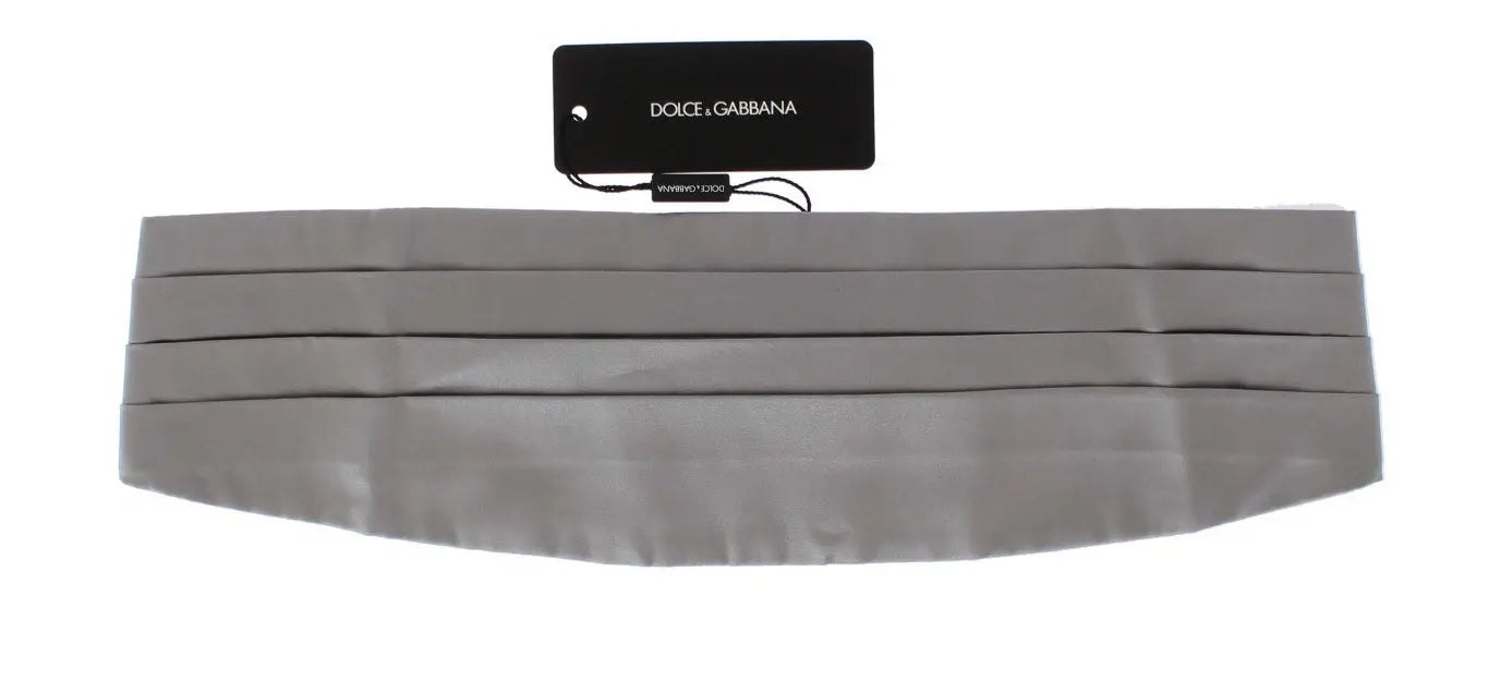 Dolce & Gabbana Silver Wide Belt Silk Cummerbund Dolce & Gabbana