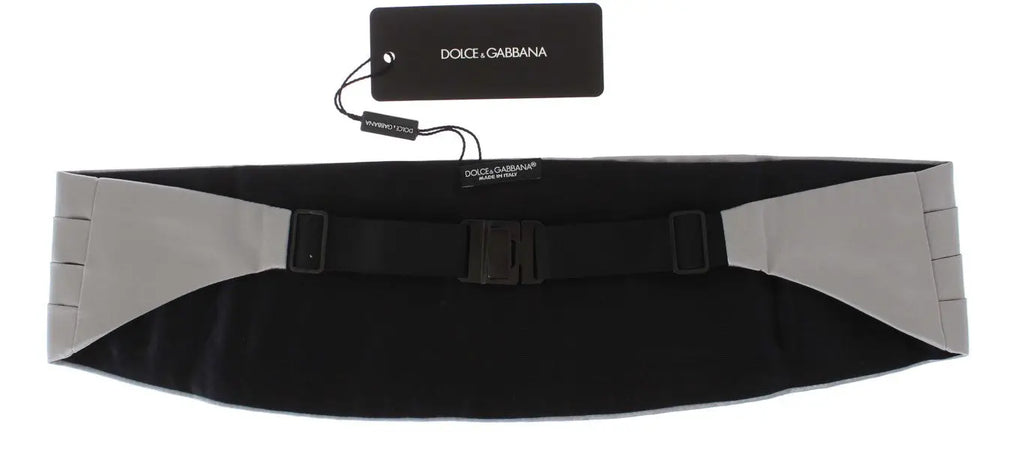 Dolce & Gabbana Silver Wide Belt Silk Cummerbund Dolce & Gabbana