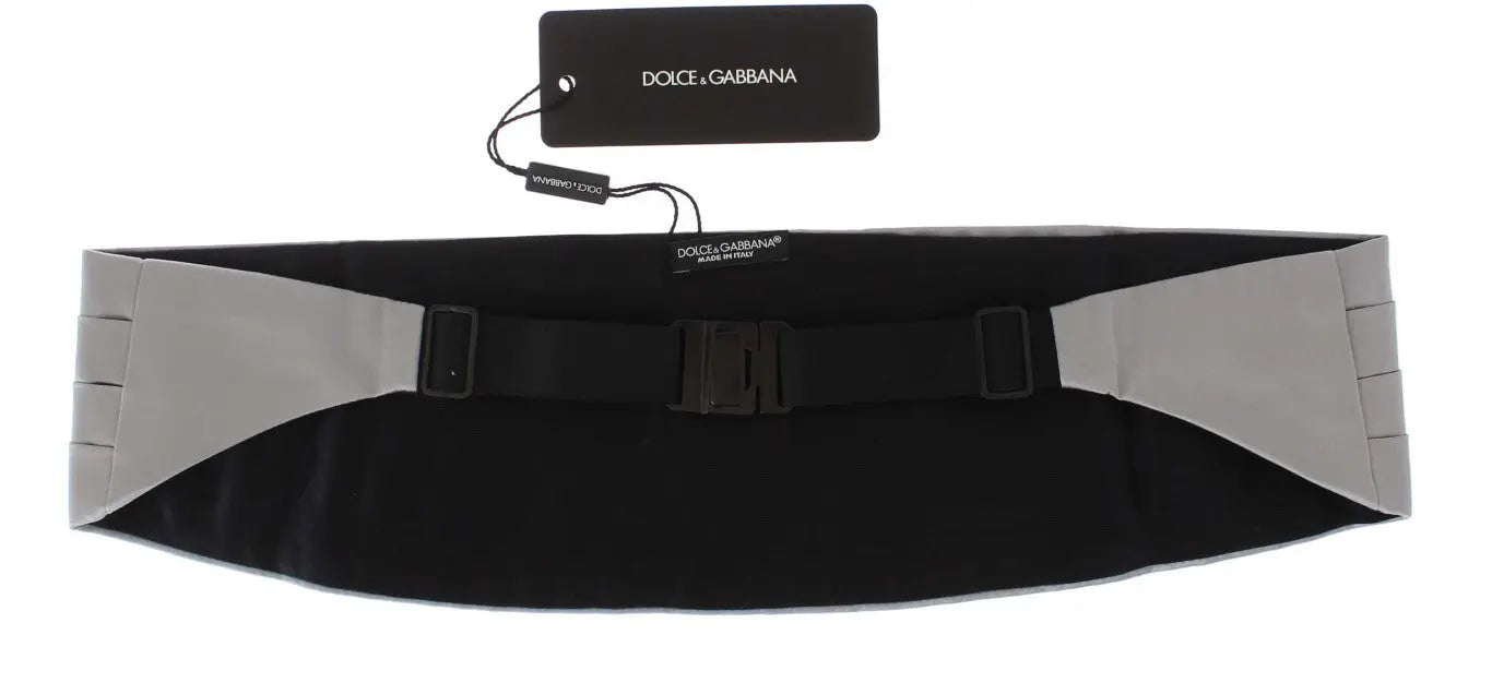 Dolce & Gabbana Silver Wide Belt Silk Cummerbund Dolce & Gabbana
