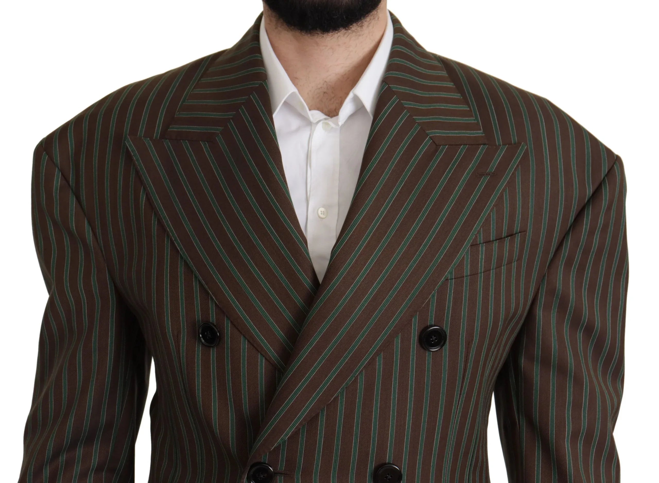 Dolce & Gabbana Multicolor Stripes Double Breasted Blazer - Zeiniez