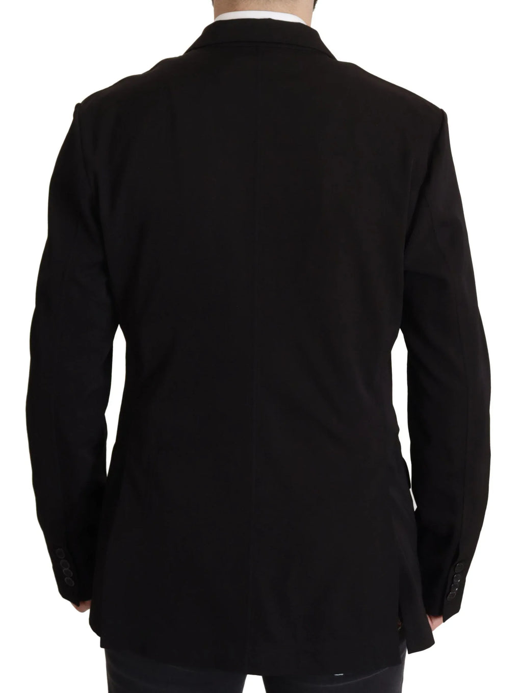 Dolce & Gabbana Black Wool Single Breasted Coat Blazer - Zeiniez