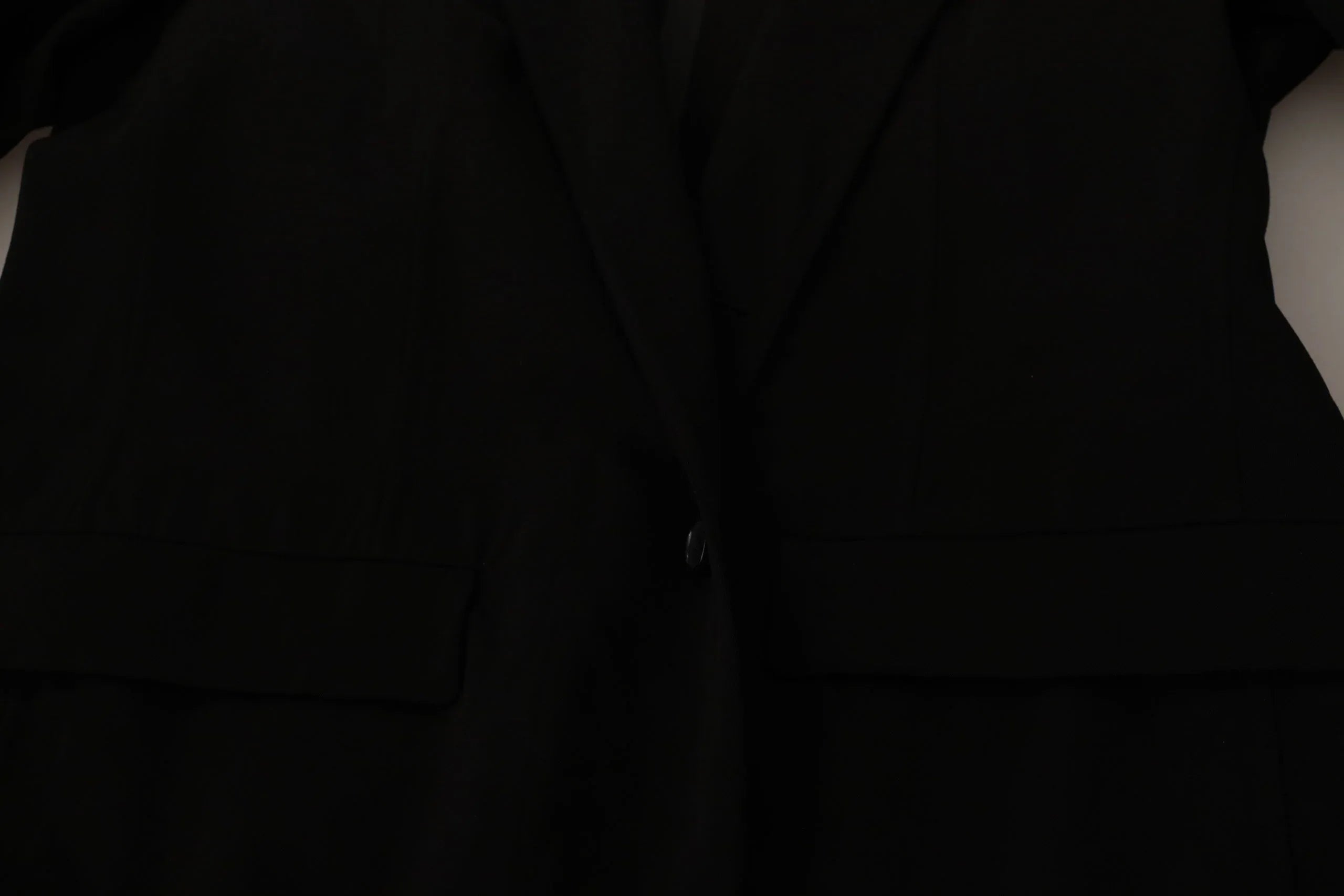 Dolce & Gabbana Black Wool Single Breasted Coat Blazer - Zeiniez