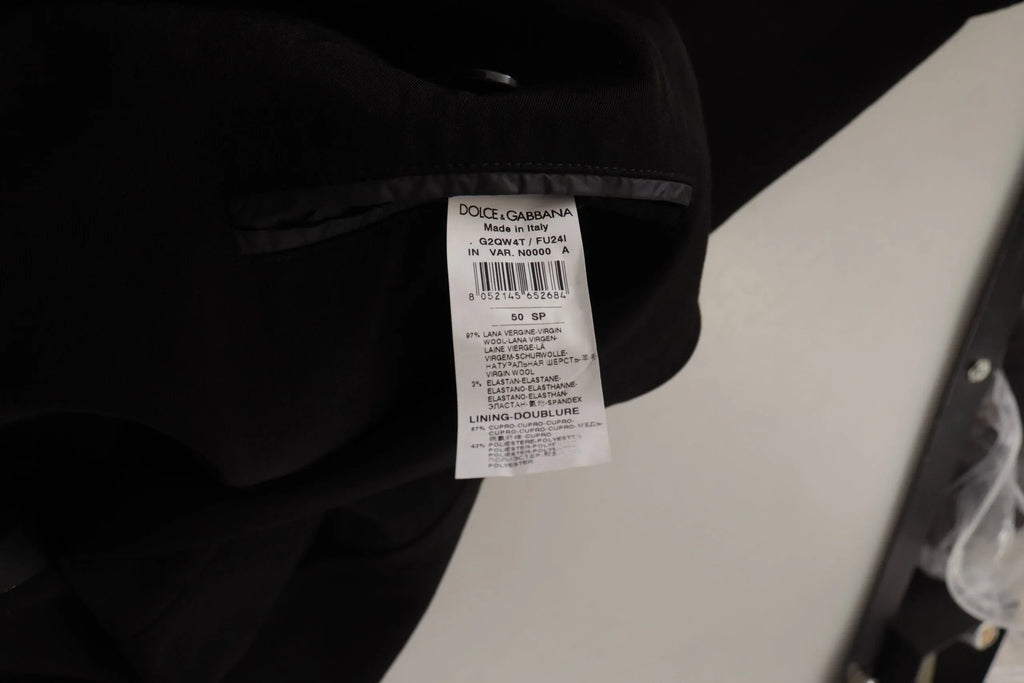 Dolce & Gabbana Black Wool Single Breasted Coat Blazer - Zeiniez
