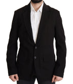 Dolce & Gabbana Black Wool Single Breasted Coat Blazer - Zeiniez