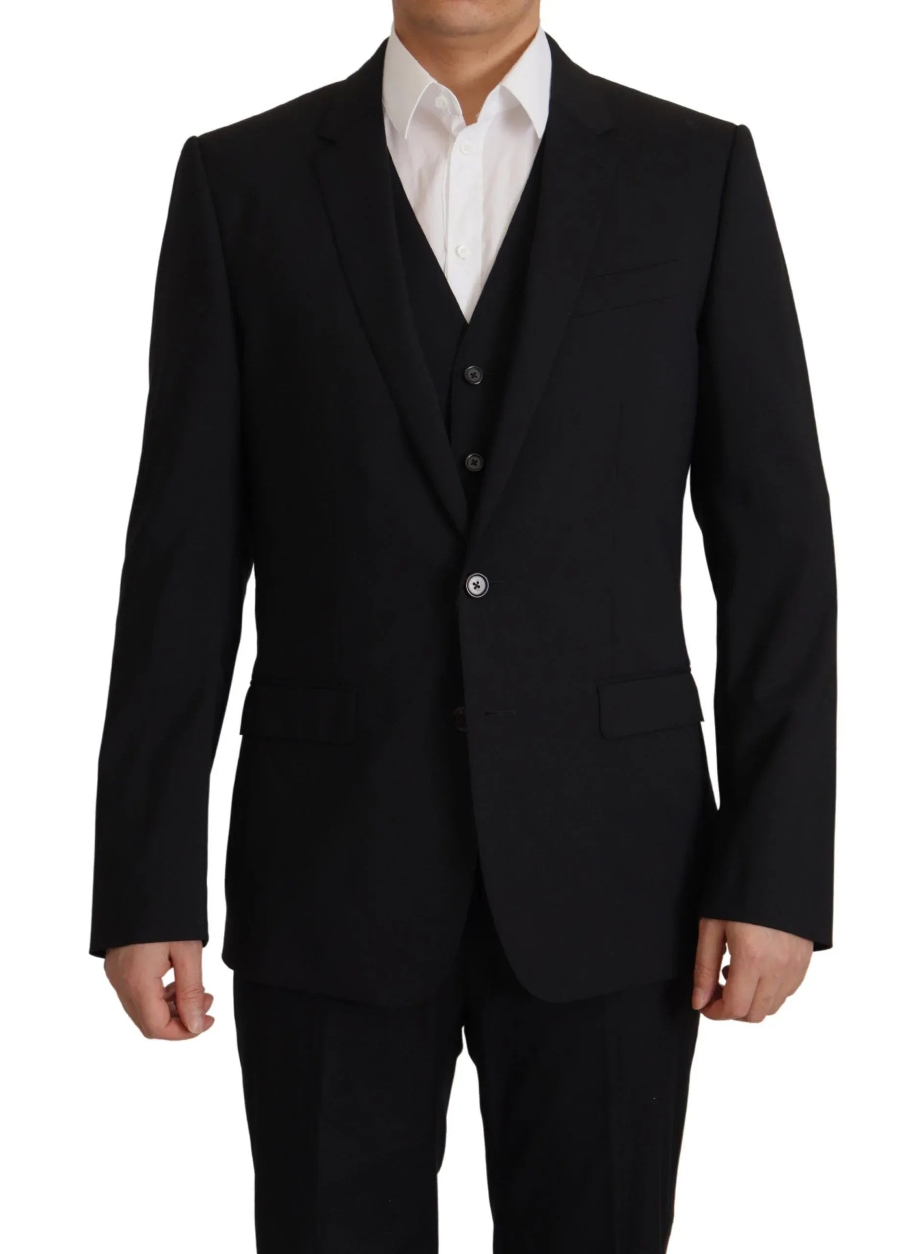 Dolce & Gabbana Black Jacket Vest 2 Piece MARTINI Blazer - Zeiniez