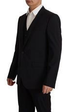 Dolce & Gabbana Black Jacket Vest 2 Piece MARTINI Blazer - Zeiniez