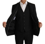 Dolce & Gabbana Black Jacket Vest 2 Piece MARTINI Blazer - Zeiniez