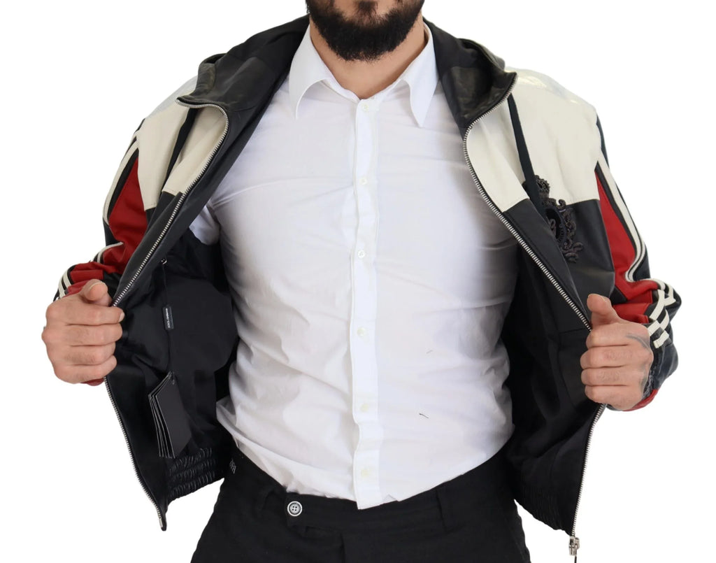 Dolce & Gabbana Black Leather Hooded Blouson Coat Jacket - Zeiniez