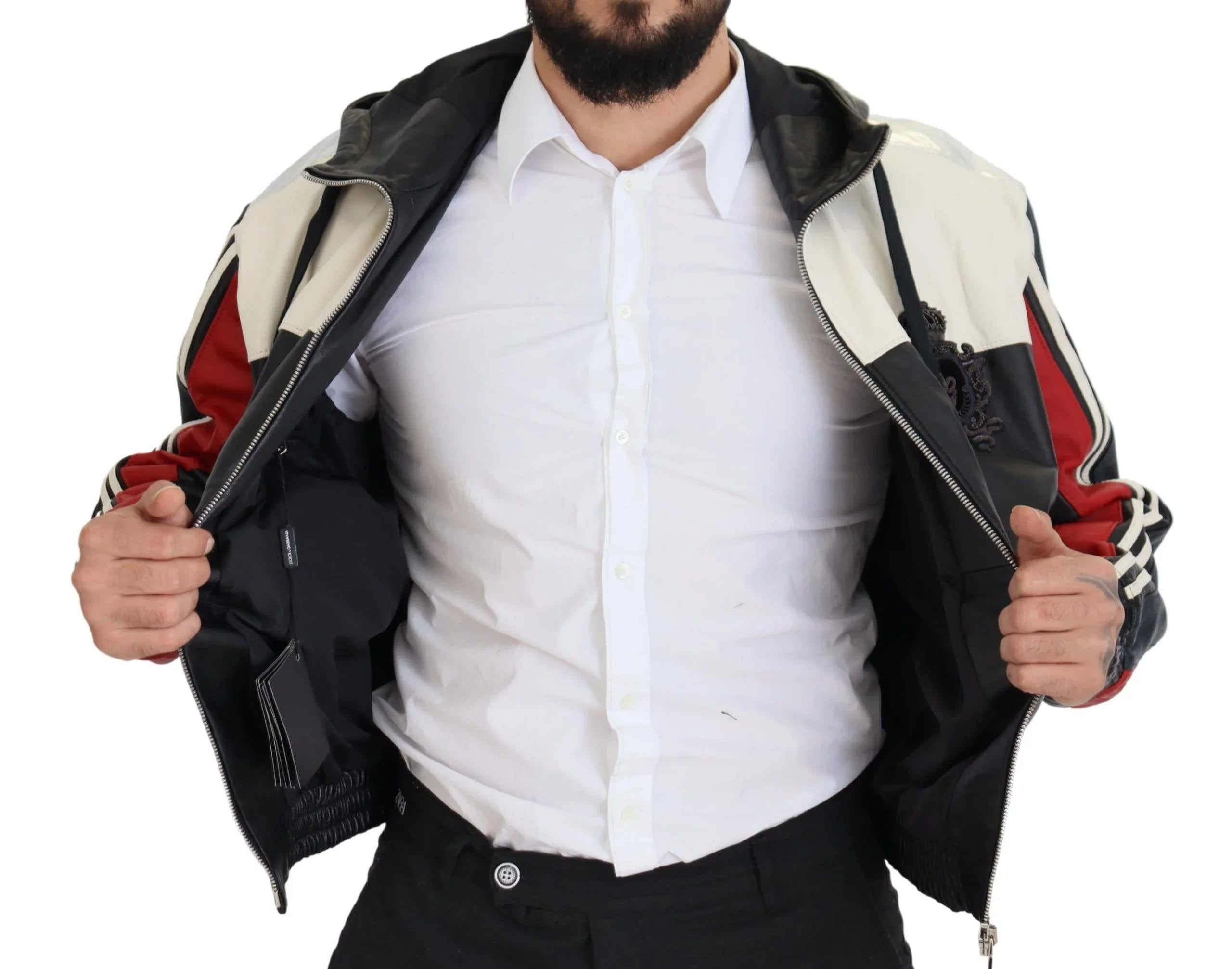 Dolce & Gabbana Black Leather Hooded Blouson Coat Jacket - Zeiniez