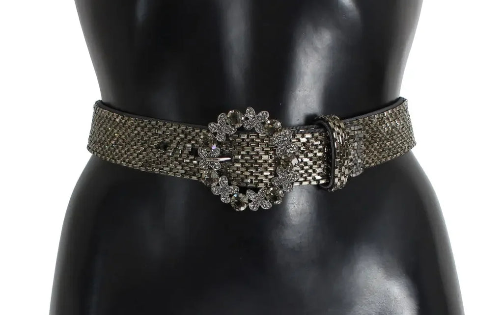 Dolce & Gabbana Crystal Buckle Sequined Waist Belt - Zeiniez