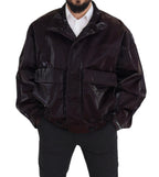 Dolce & Gabbana Bordeaux Nylon Collared Men Coat Jacket - Zeiniez