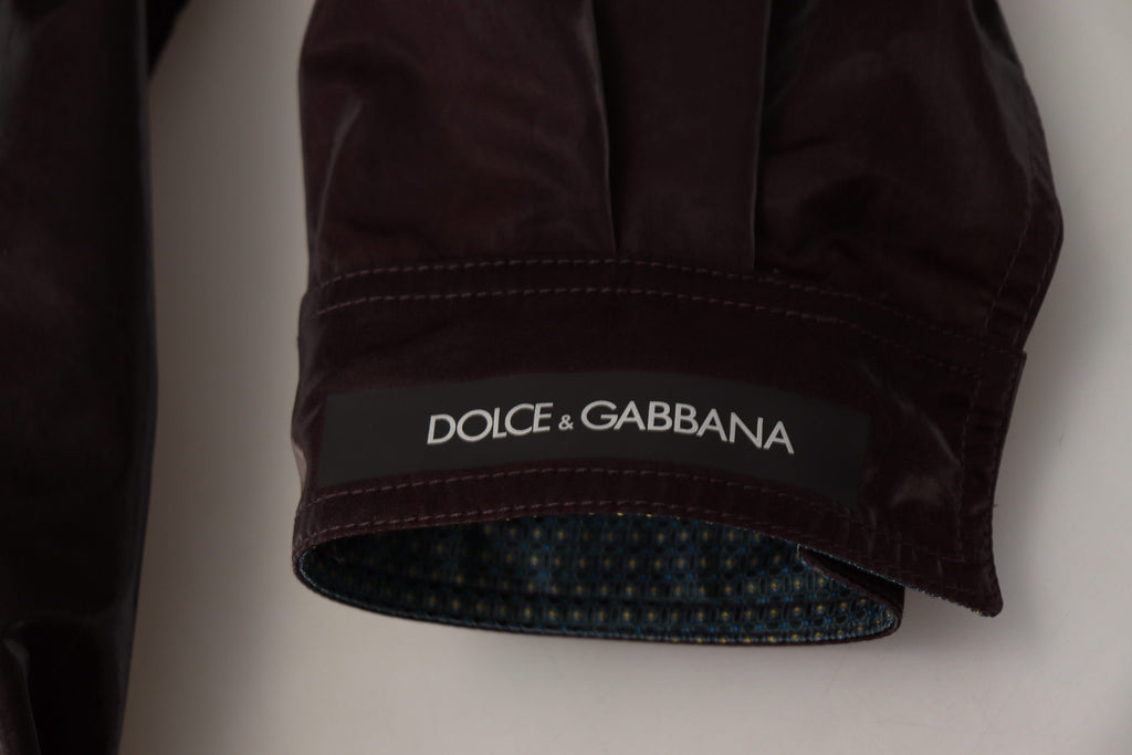 Dolce & Gabbana Bordeaux Nylon Collared Men Coat Jacket - Zeiniez