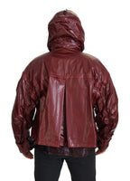 Dolce & Gabbana Bordeaux Cotton Hooded Full Zip Jacket - Zeiniez