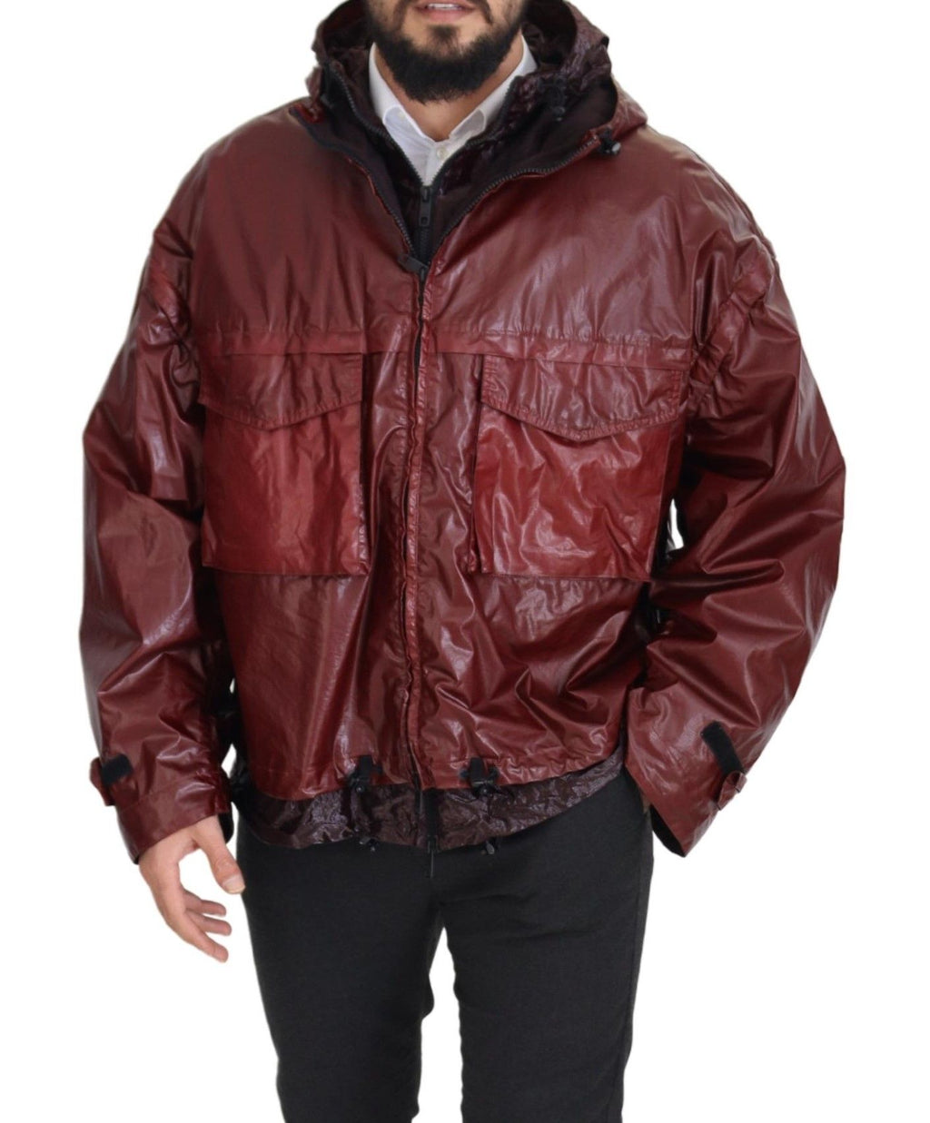 Dolce & Gabbana Bordeaux Cotton Hooded Full Zip Jacket - Zeiniez