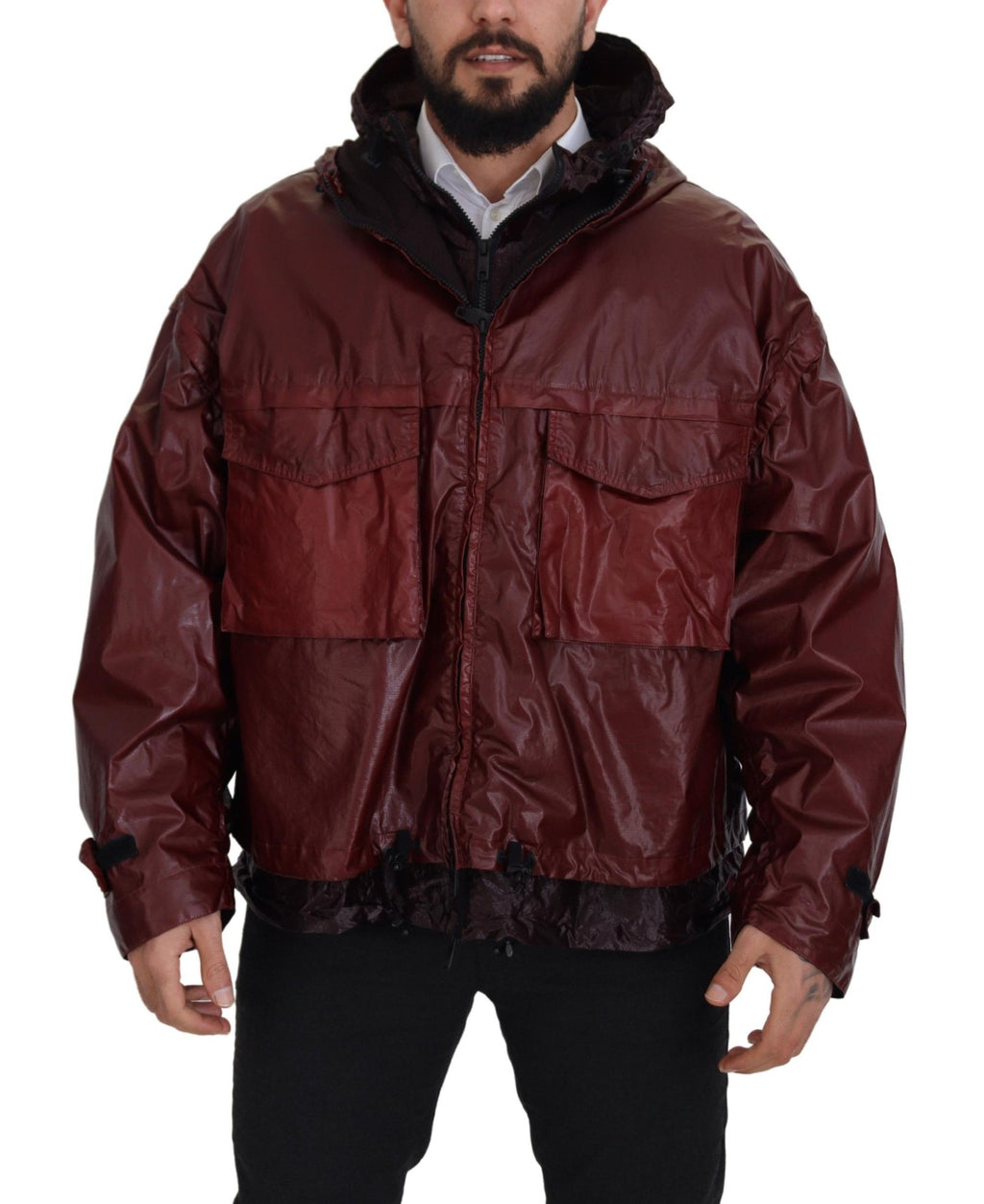 Dolce & Gabbana Bordeaux Cotton Hooded Full Zip Jacket - Zeiniez