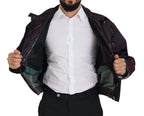 Dolce & Gabbana Purple Nylon Collared Biker Coat Jacket - Zeiniez