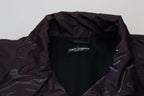 Dolce & Gabbana Purple Nylon Collared Biker Coat Jacket - Zeiniez