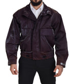 Dolce & Gabbana Purple Nylon Collared Biker Coat Jacket - Zeiniez