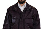 Dolce & Gabbana Purple Nylon Collared Biker Coat Jacket - Zeiniez