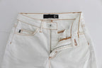 Cavalli White Cotton Blend Slim Fit Jeans - Zeiniez