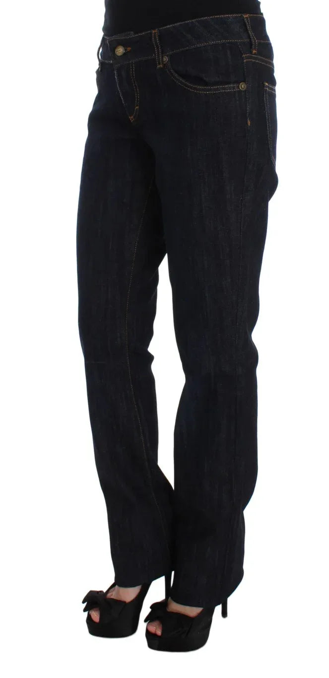 Cavalli Blue Cotton Straight Fit Stretch Jeans - Zeiniez