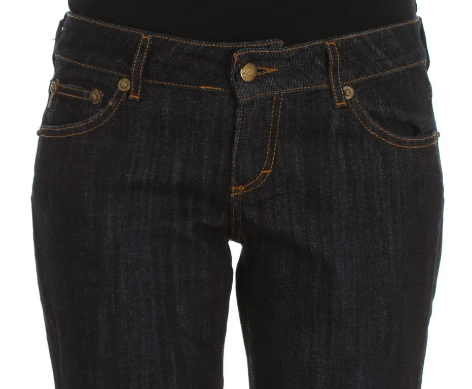 Cavalli Blue Cotton Straight Fit Stretch Jeans - Zeiniez