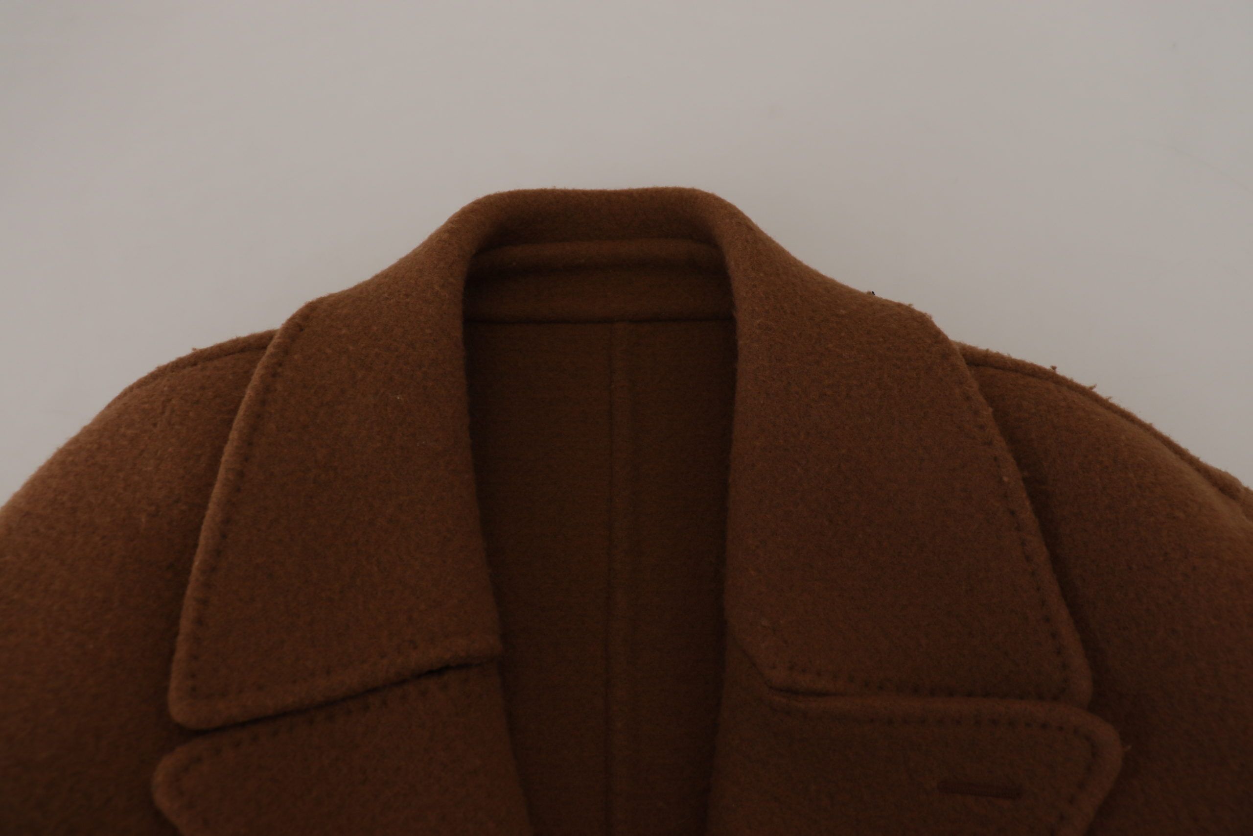 Dolce & Gabbana Brown Nylon Double Breasted Coat Jacket - Zeiniez