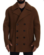 Dolce & Gabbana Brown Nylon Double Breasted Coat Jacket - Zeiniez