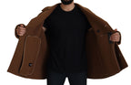 Dolce & Gabbana Brown Nylon Double Breasted Coat Jacket - Zeiniez