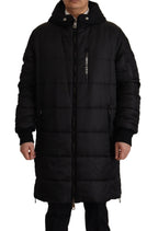 Dolce & Gabbana Black Nylon Hooded Parka Coat Winter Jacket - Zeiniez