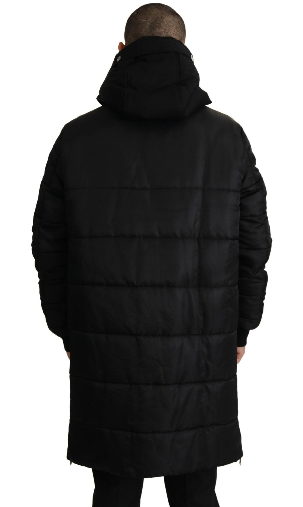 Dolce & Gabbana Black Nylon Hooded Parka Coat Winter Jacket - Zeiniez