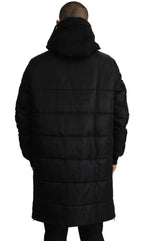 Dolce & Gabbana Black Nylon Hooded Parka Coat Winter Jacket - Zeiniez