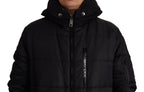 Dolce & Gabbana Black Nylon Hooded Parka Coat Winter Jacket - Zeiniez