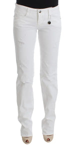 Costume National White Cotton Slim Fit Denim Bootcut Jeans - Zeiniez