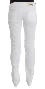 Costume National White Cotton Slim Fit Denim Bootcut Jeans - Zeiniez