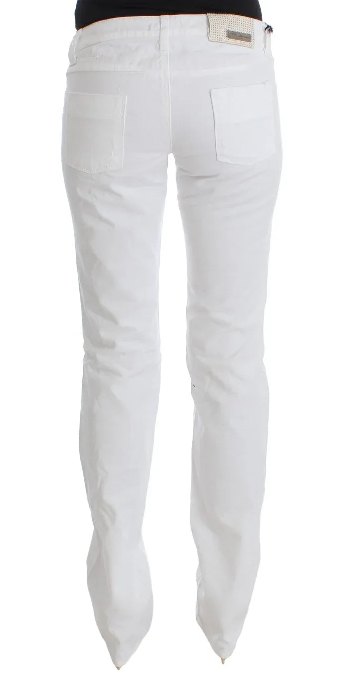 Costume National White Cotton Slim Fit Denim Bootcut Jeans - Zeiniez