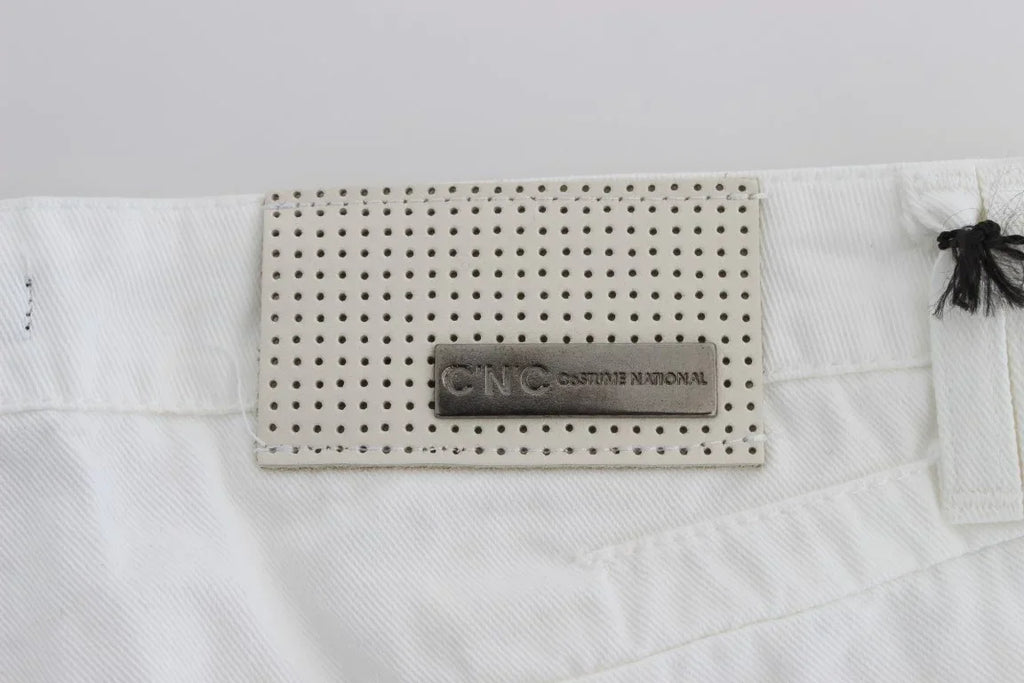 Costume National White Cotton Slim Fit Denim Bootcut Jeans - Zeiniez