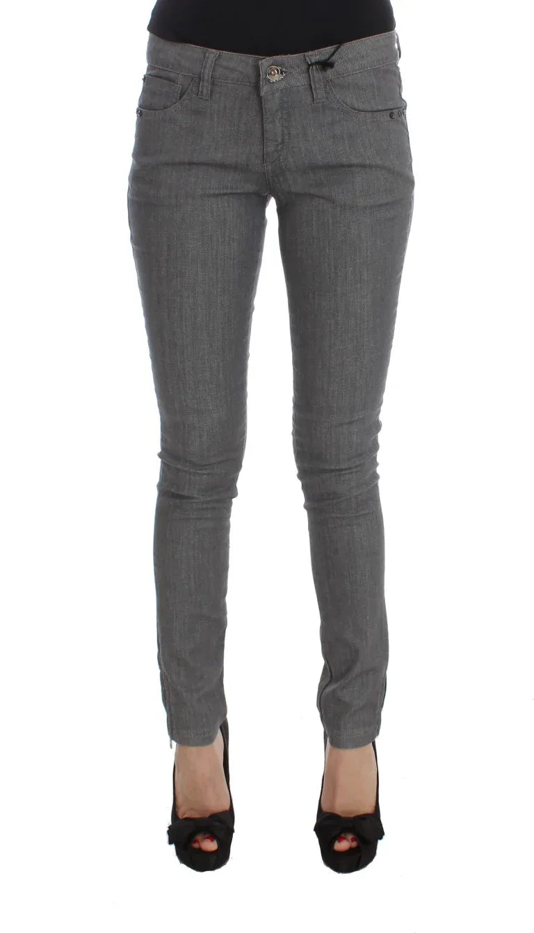 Costume National Gray Cotton Blend Slim Fit Jeans - Zeiniez