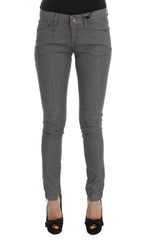 Costume National Gray Cotton Blend Slim Fit Jeans - Zeiniez