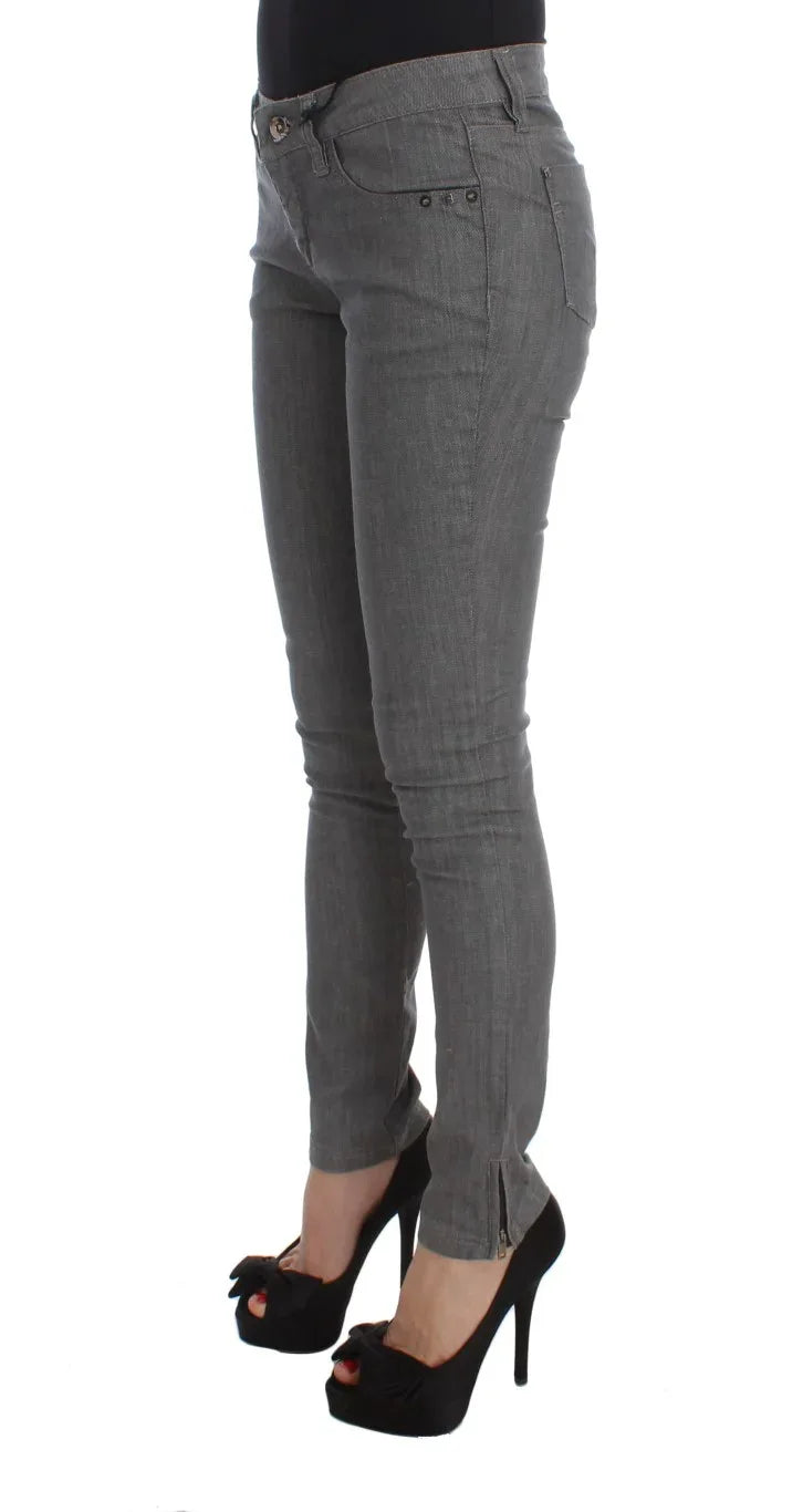Costume National Gray Cotton Blend Slim Fit Jeans - Zeiniez